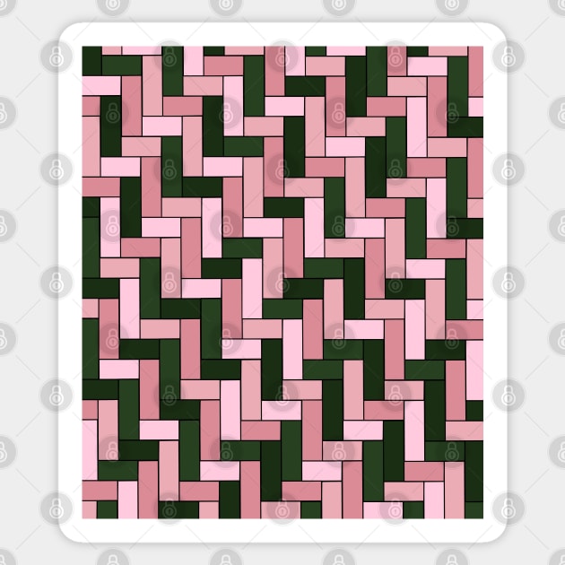 Tiled Design in Pinks and Greens Sticker by OneThreeSix